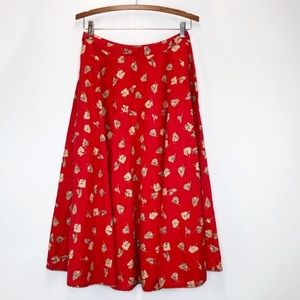 Free People Linen Blend Full Circle Midi Skirt